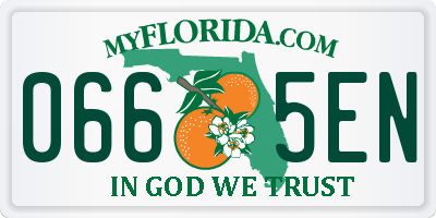 FL license plate 0665EN