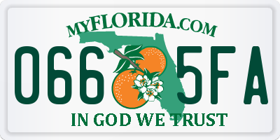 FL license plate 0665FA