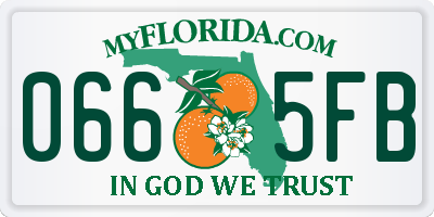 FL license plate 0665FB