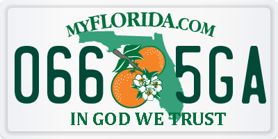 FL license plate 0665GA