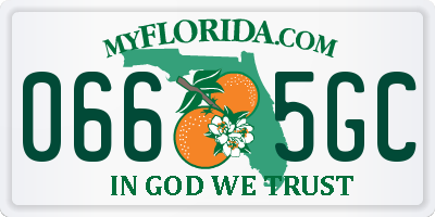 FL license plate 0665GC