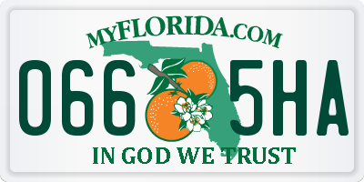 FL license plate 0665HA