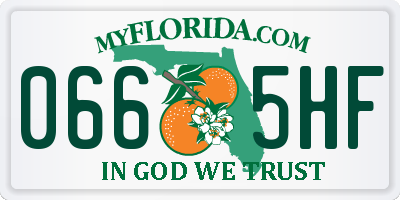 FL license plate 0665HF