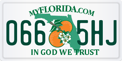 FL license plate 0665HJ