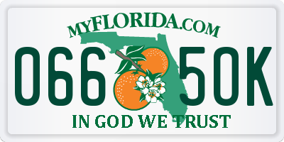 FL license plate 0665OK