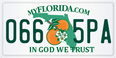 FL license plate 0665PA