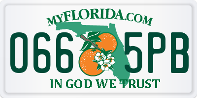 FL license plate 0665PB