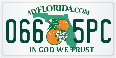 FL license plate 0665PC