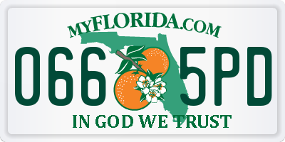FL license plate 0665PD