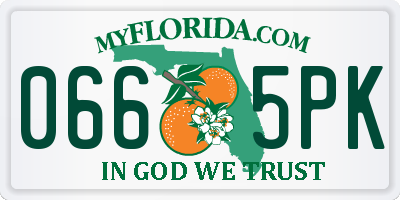 FL license plate 0665PK