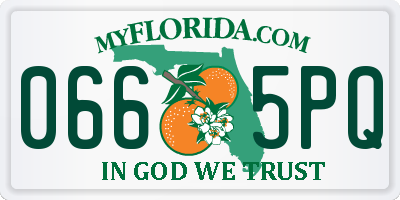 FL license plate 0665PQ