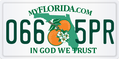 FL license plate 0665PR