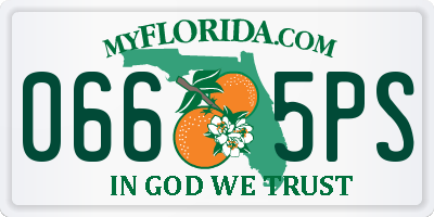 FL license plate 0665PS
