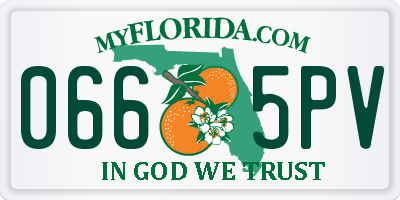 FL license plate 0665PV