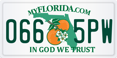 FL license plate 0665PW