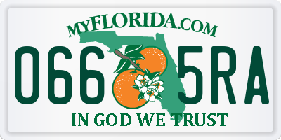 FL license plate 0665RA