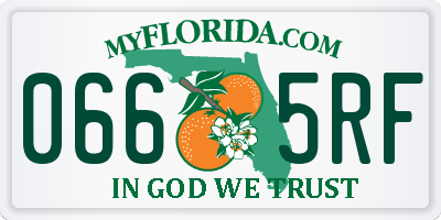 FL license plate 0665RF