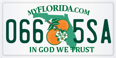 FL license plate 0665SA
