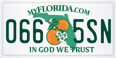 FL license plate 0665SN