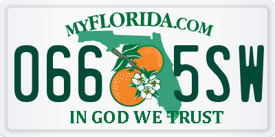 FL license plate 0665SW