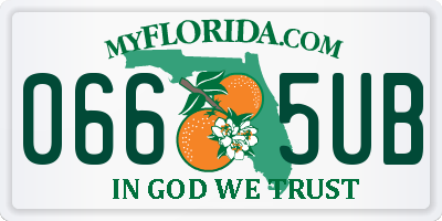 FL license plate 0665UB