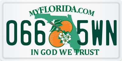 FL license plate 0665WN