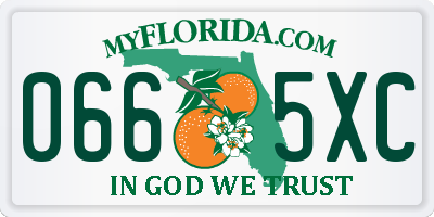FL license plate 0665XC