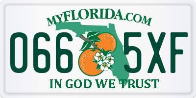 FL license plate 0665XF