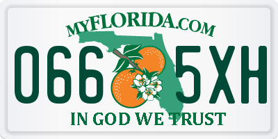 FL license plate 0665XH