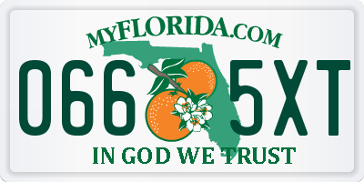 FL license plate 0665XT