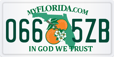FL license plate 0665ZB