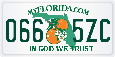 FL license plate 0665ZC