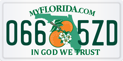 FL license plate 0665ZD