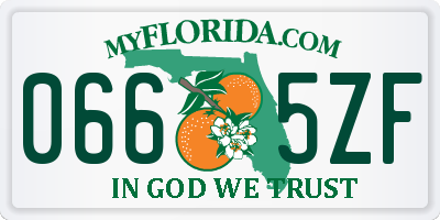 FL license plate 0665ZF