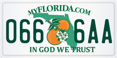 FL license plate 0666AA