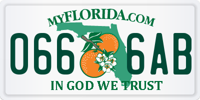 FL license plate 0666AB