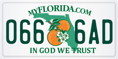 FL license plate 0666AD