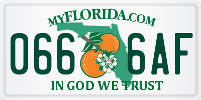 FL license plate 0666AF