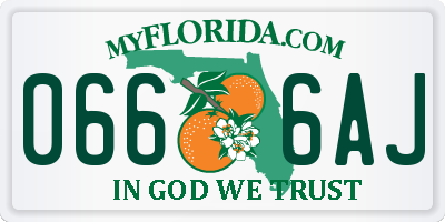 FL license plate 0666AJ