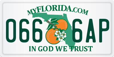 FL license plate 0666AP