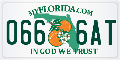 FL license plate 0666AT