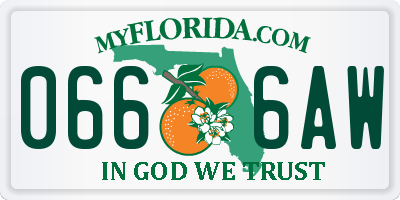 FL license plate 0666AW