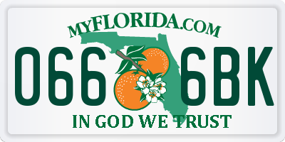 FL license plate 0666BK
