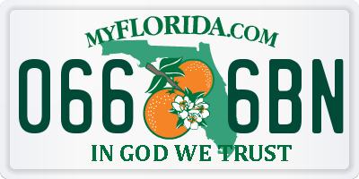 FL license plate 0666BN