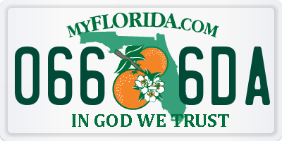 FL license plate 0666DA