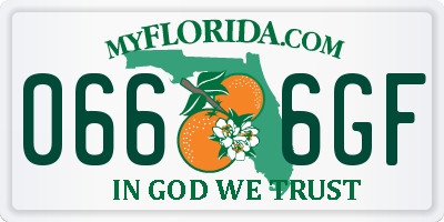 FL license plate 0666GF