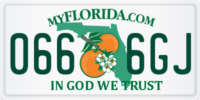 FL license plate 0666GJ