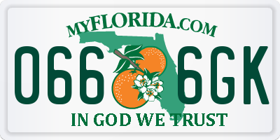 FL license plate 0666GK
