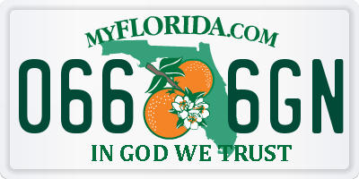 FL license plate 0666GN