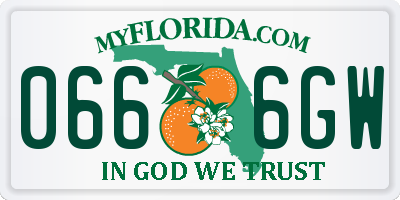 FL license plate 0666GW